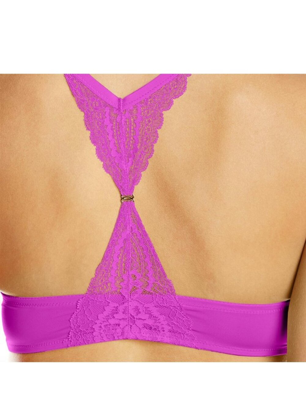 Skarlett Blue Push-Up Bra Violet Lace Racerback Front Plunge Sexy Lingerie - Picture 4 of 4